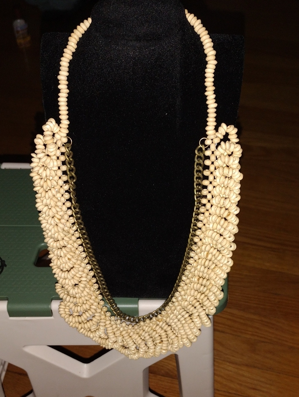 Women's Cream Beaded Statement Necklace - Brand Unspecified